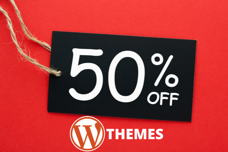 50 percent wordpress theme sale banner